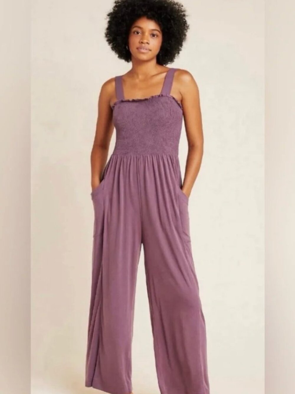 Anthropologie Javiera Smocked Jumpsuit